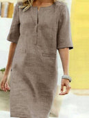 Elysia – Schickes Kleid Mit Kurzen Ärmeln