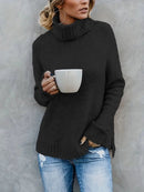 Lea - Bequem Langärmelig Rollkragenpullover Pullover