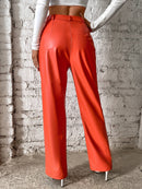 Emma - Bequeme Hohe Taille Hose mit geradem Bein und Taschen