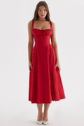 Laura – Lässiges ärmelloses Spaghettiträgerkleid mit Blumenmuster und Seitenschlitz