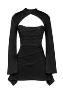 Mandy – Stilvolles Langarm Minikleid mit auffälligem Ausgeschnitten Ausschnitt