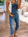 Soraya - Lässige Latzhose mit verstellbaren Trägern geradem Bein und Taschen