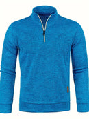Anselm - Lässig Langärmelig Vlies Halber Reißverschluss Pullover