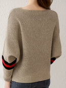 Eleganter Farbblock-Strickpullover mit U-Boot-Ausschnitt fÃ¼r Damen | Emily