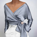 Ines – Stylische Bluse mit langen Ärmeln und elegantem V-Ausschnitt