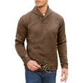 Alaric - Bequemer langärmeliger Strickpullover mit Knopf