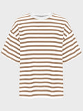 Lena - Gestreiftes Rundhalsshirt mit kurzen Ärmeln und entspannter lockerer Passform