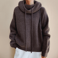 Ava - Warmer Langärmelig Lose Gestrickt Kapuzenpulli
