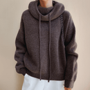 Ava - Warmer Langärmelig Lose Gestrickt Kapuzenpulli