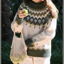 Emilia - Lässiger Rundhals Pullover mit einzigartigem Muster und langen Ärmeln