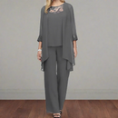 Aenne - Lässiges 3 teiliges Set mit langen Ärmeln und weiten Hosenbeinen für einen luxuriösen Look