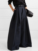 Klara - Lockere Hose mit hoher Taille weitem Bein und Plissee Taschen
