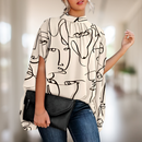 Amira – Stylische Fledermausärmeln Bluse mit Rundhalsausschnitt und lockere Passform