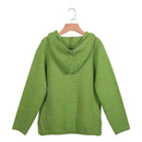 Caroline - Langärmelige Kapuze Gestrickt Jacke Mit Knöpfen
