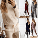 Cleo - Langärmelig Rollkragenpullover Joggen Zweiteiliger Anzug