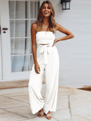 Veronica – Stylischer Off Schulter Jumpsuit mit ärmellosem Schnitt und weitem Bein