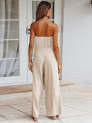 Veronica – Stylischer Off Schulter Jumpsuit mit ärmellosem Schnitt und weitem Bein