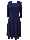 Emma – Elegantes Kleid mit langen Ärmeln und quadratischem Ausschnitt