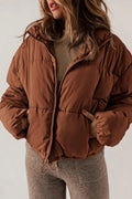 Hanna - Langärmelige Standkragen Pufferjacke Mit Reissverschluss