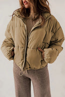Hanna - Langärmelige Standkragen Pufferjacke Mit Reissverschluss