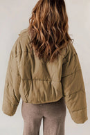 Hanna - Langärmelige Standkragen Pufferjacke Mit Reissverschluss