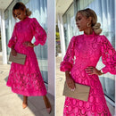 EleganceVista - Damen Stickerei Mode Kleid