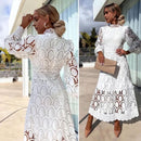 EleganceVista - Damen Stickerei Mode Kleid