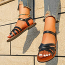 Eliane - Flache Riemchensandalen mit gepolstertem Fußbett und rutschfestem Gestaltung