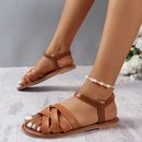 Eliane - Flache Riemchensandalen mit gepolstertem Fußbett und rutschfestem Gestaltung