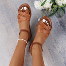 Eliane - Flache Riemchensandalen mit gepolstertem Fußbett und rutschfestem Gestaltung