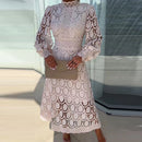 EleganceVista - Damen Stickerei Mode Kleid