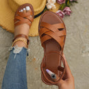 Eliane - Flache Riemchensandalen mit gepolstertem Fußbett und rutschfestem Gestaltung