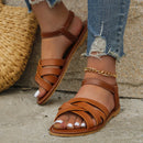 Eliane - Flache Riemchensandalen mit gepolstertem Fußbett und rutschfestem Gestaltung