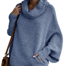 Karla - Lose Laternenhülsen Rollkragenpullover Pullover Mit Taschen