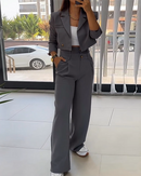 Amalia - Zweiteiliges Lässig Setz mit Blazer und hochtaillierter Hose