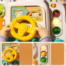 SkillPop – Tragbares Aktivitätsbrett für Kinder mit Verriegelungsknöpfen und Griff