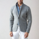 Simon - Langärmelige Standkragen Jacke Mit Knöpfen