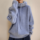 Ava - Warmer Langärmelig Lose Gestrickt Kapuzenpulli
