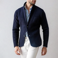 Simon - Langärmelige Standkragen Jacke Mit Knöpfen