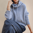 Ava - Warmer Langärmelig Lose Gestrickt Kapuzenpulli