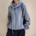 Ava - Warmer Langärmelig Lose Gestrickt Kapuzenpulli