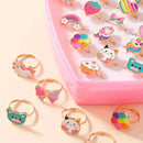 Zofia - Buntes Ringset mit verspielten Motiven und verstellbaren Ringen für Kinder