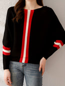 Eleganter Farbblock-Strickpullover mit U-Boot-Ausschnitt fÃ¼r Damen | Emily