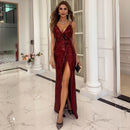 Hanna – Stylisches rückenfreies Maxikleid mit Spaghettiträgern und hohem Schlitz