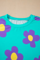 Maya – Modernes Langarmshirt mit floralen Akzenten und Blockdesign