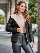 Aveline - Langärmelig Kapuze Daunenjacke Mit Reissverschluss