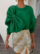 Lina – Klassischer Pullover mit überschnittenen Schultern und Puffärmel-Detail