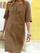 Elysia – Schickes Kleid Mit Kurzen Ärmeln