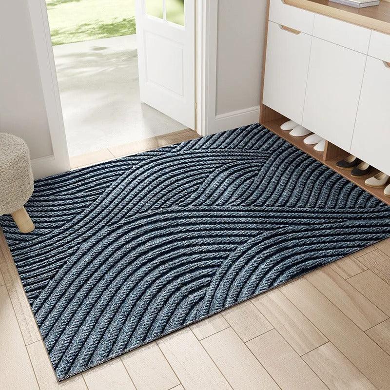 Elegante Fußmatte mit Wellenmuster rutschfester Unterseite und Sandfänger