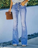 Vera - Chic ausgestellt Multi Taste Denim Hosen